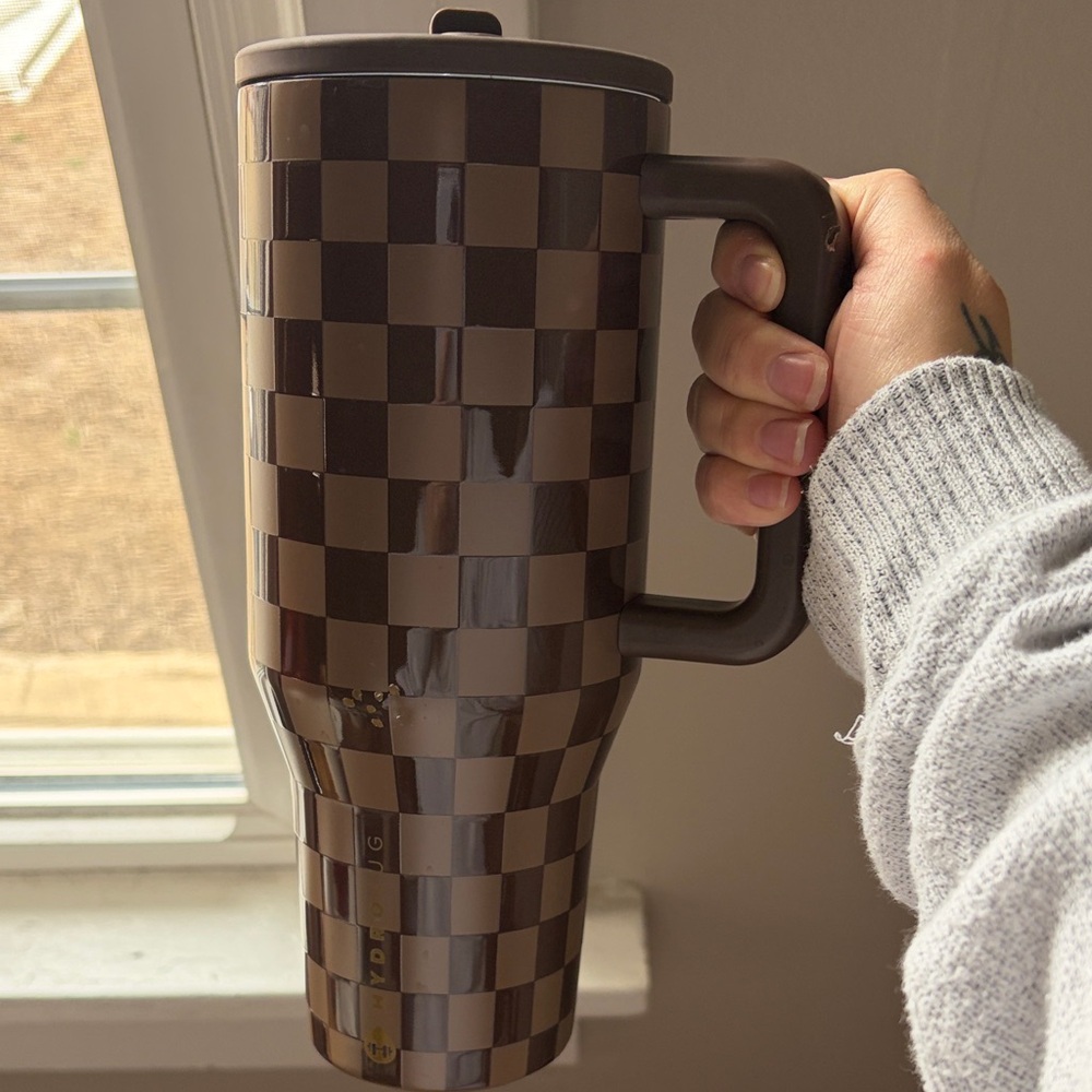 HydroJug Checkered Brown Tumbler